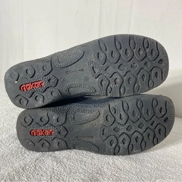 Rieker Black Faux Leather Sherpa Lined Mid Calf Knee High Boots 39 - Picture 5 of 14